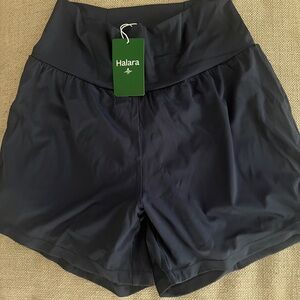 HALARA shorts. High waisted. Size L. Indigo blue. NWT.